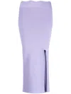 Galvan Delia Ribbed Midi Skirt In Purple