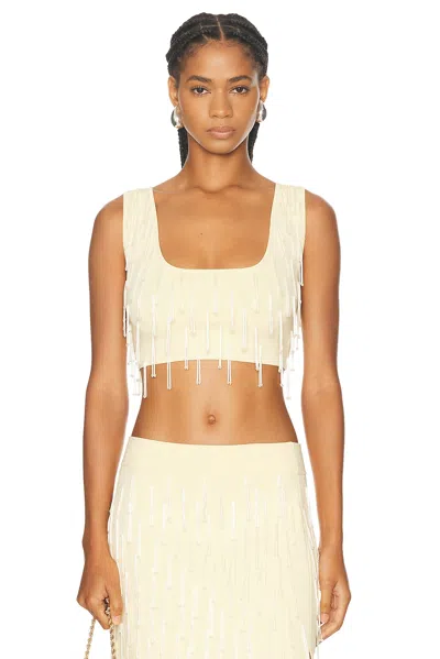 Galvan Depois Embellished Knitted Bralette In Yellow