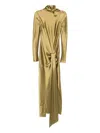 Galvan Emilie Tie Midi Dress In Gold