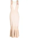 Galvan Erato Peplum Maxi Dress In Neutrals