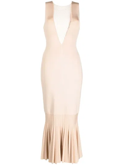 Galvan Erato Peplum Maxi Dress In Neutrals