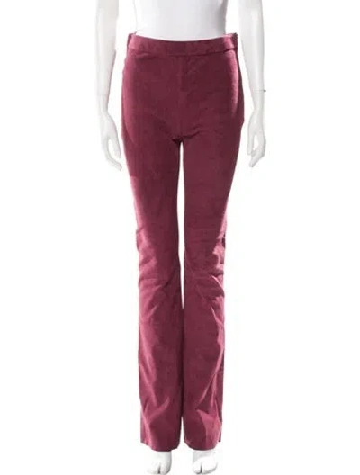 Pre-owned Galvan Goat Leather Straight Leg Pants In Pink