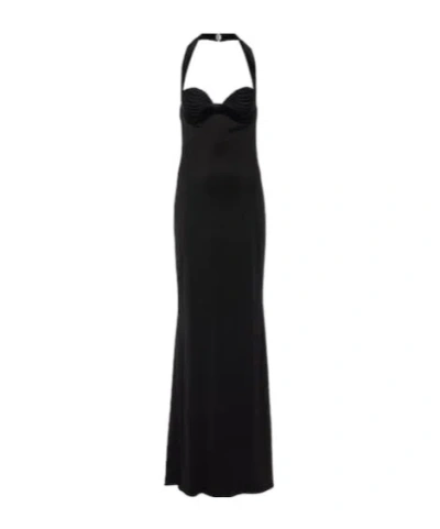 Galvan Halter Neck Dress In Black