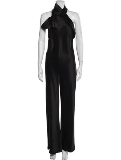 Pre-owned Galvan Halterneck Jumpsuit In Black