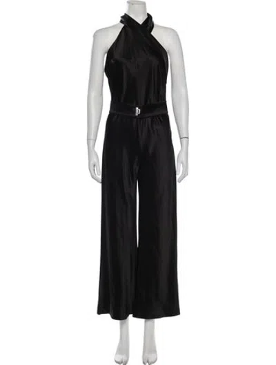 Pre-owned Galvan Halterneck Jumpsuit In Black