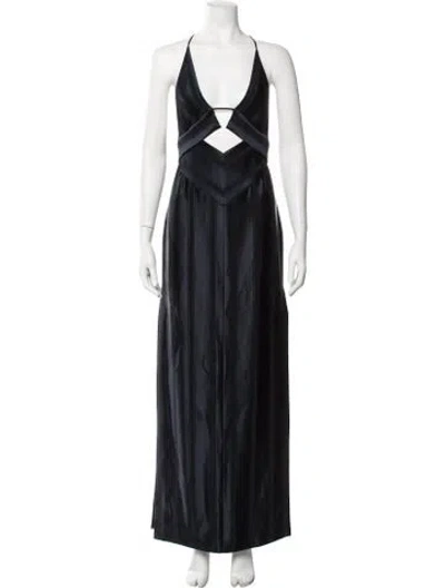 Pre-owned Galvan Halterneck Jumpsuit In Blue