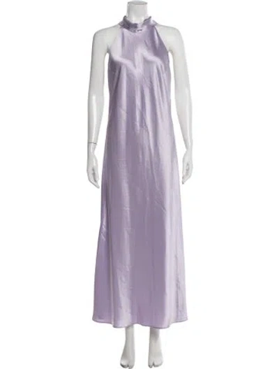 Pre-owned Galvan Halterneck Long Dress In Purple
