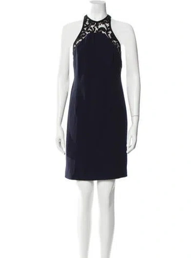 Pre-owned Galvan Halterneck Mini Dress In Blue