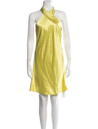 Pre-owned Galvan Halterneck Mini Dress In Green