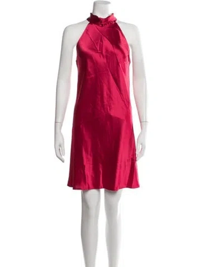 Pre-owned Galvan Halterneck Mini Dress In Pink