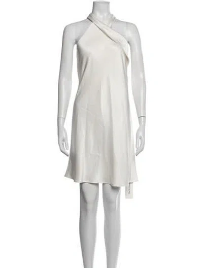Pre-owned Galvan Halterneck Mini Dress In White