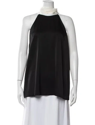 Pre-owned Galvan Halterneck Sleeveless Top In Black