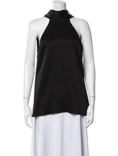 Pre-owned Galvan Halterneck Sleeveless Top In Black