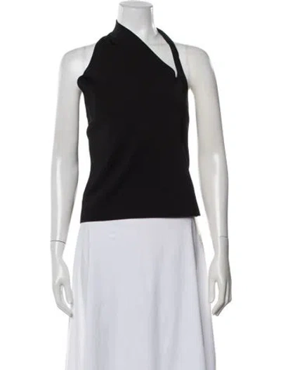 Pre-owned Galvan Halterneck Sleeveless Top In Black