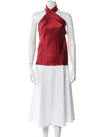 Pre-owned Galvan Halterneck Sleeveless Top In Red