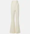 Galvan London Womens Cream Sorrento Flared-leg High-rise Satin Trousers In White