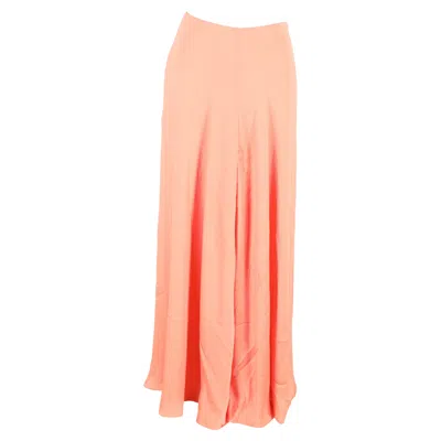 Pre-owned Galvan High-waisted Maxi Skirt In Coral Polyester In Pink