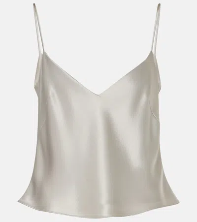 Galvan Ischia Satin Camisole In Silver