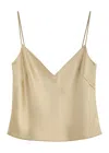 Galvan Ischia Satin Camisole Top In Sand