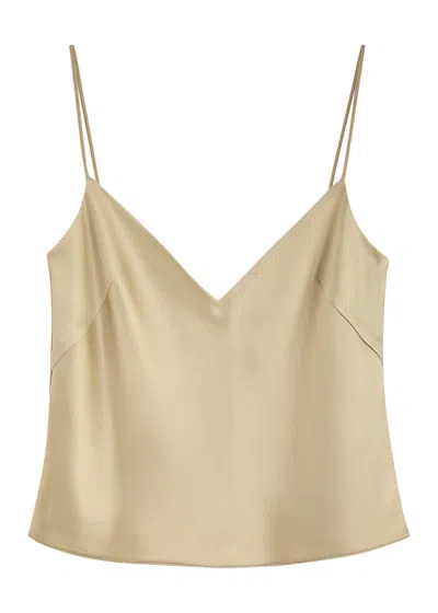 Galvan Ischia Satin Camisole Top In Sand