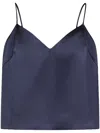 Galvan Ischia Satin Tank Top In Blue