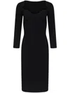 Galvan Kaia Stretch-knit Midi Dress In Black