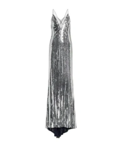 Galvan Kate Tulle-paneled Sequined Gown In Gray