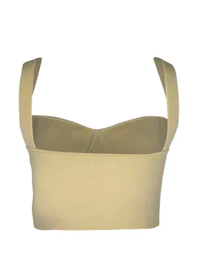 Pre-owned Galvan Knitted Crop Top In Neutrals