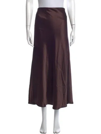 Pre-owned Galvan Linen Long Skirt In Brown