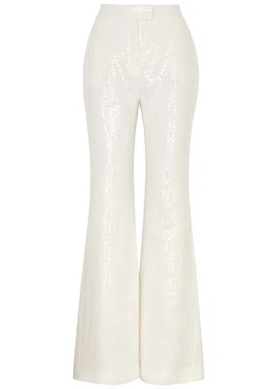 Galvan Lisbon Bridal Sequin-embellished Trousers In White