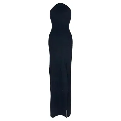 Pre-owned Galvan London Cutout Ribbed-knit Maxi Dress In Black Viscose