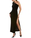 Galvan Kilter One-shoulder Column Dress In Black