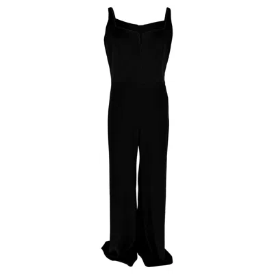 Pre-owned Galvan London Wide Leg Corset Jumpsuit In Black Triacetate