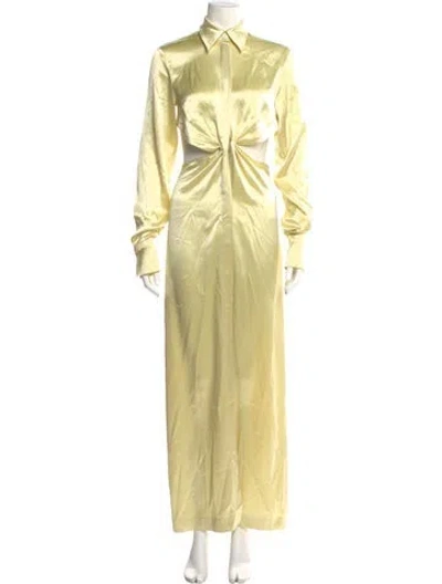Pre-owned Galvan Long Dress In Yellow