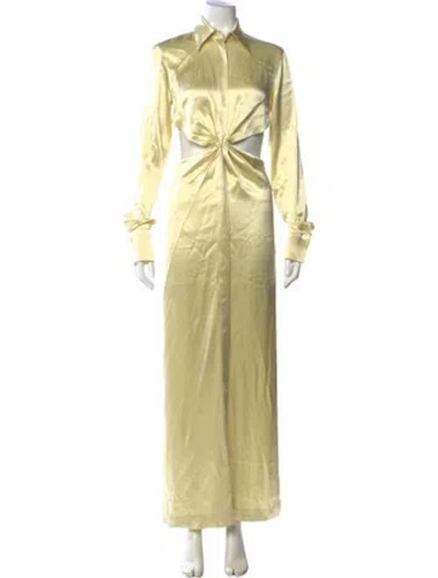 Pre-owned Galvan Long Dress In Yellow