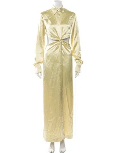 Pre-owned Galvan Long Dress In Yellow