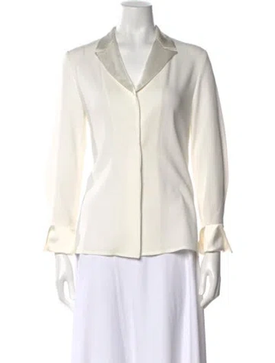 Pre-owned Galvan Long Sleeve Blouse In White