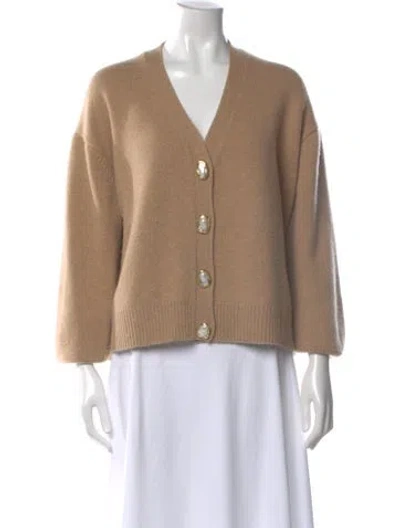 Pre-owned Galvan Merino Wool V-neck Sweater In Brown