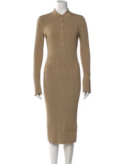 Pre-owned Galvan Midi Length Dress In Neutral