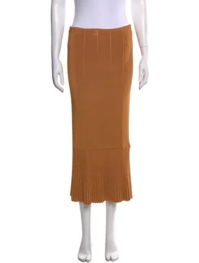 Pre-owned Galvan Midi Length Skirt In Brown