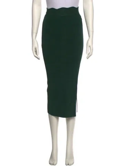 Pre-owned Galvan Midi Length Skirt In Green