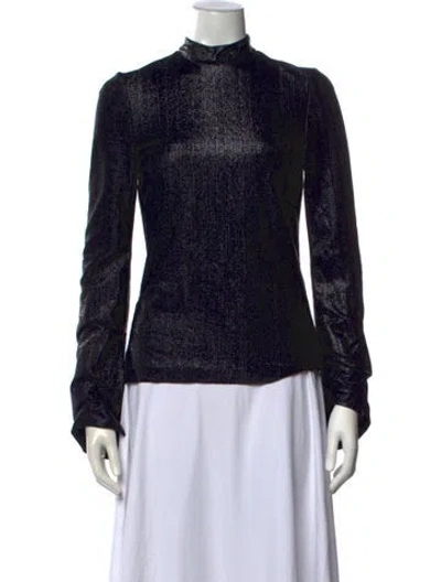 Pre-owned Galvan Mock Neck Long Sleeve Top