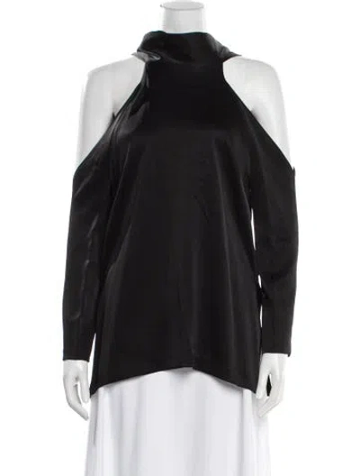 Pre-owned Galvan Mock Neck Sleeveless Top In Black