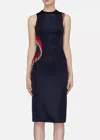 Galvan Molten Fringe Knit Dress In Blue In Blue