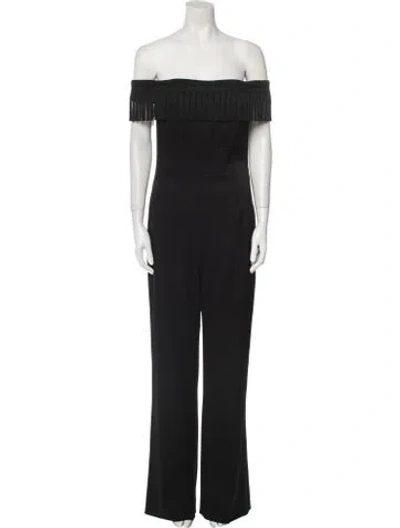 Pre-owned Galvan Off-the-shoulder Jumpsuit In Black