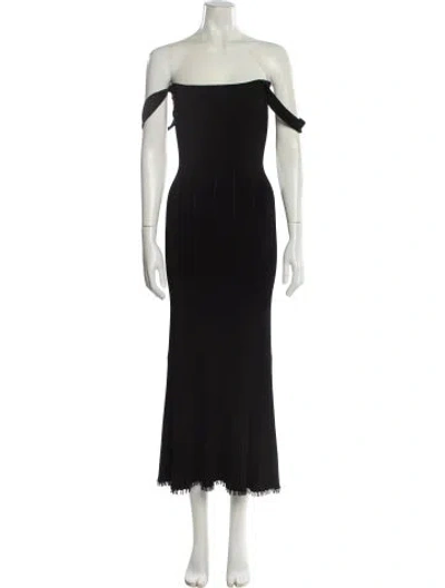 Pre-owned Galvan Off-the-shoulder Long Dress W/ Tags In Black