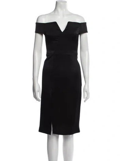 Pre-owned Galvan Off-the-shoulder Mini Dress In Black