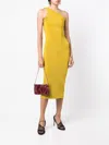 Galvan One-shoulder Midi Dress In Yellow