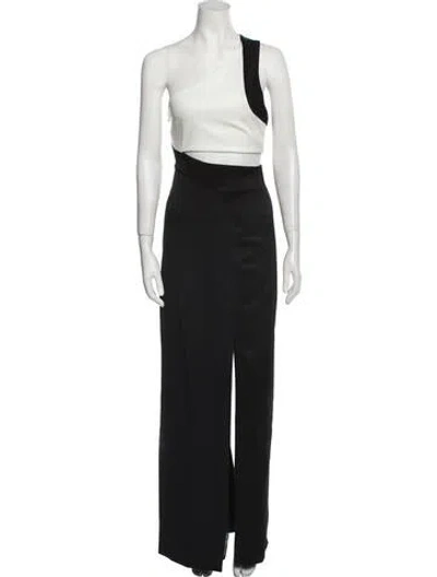 Pre-owned Galvan One-shoulder Long Dress In Black