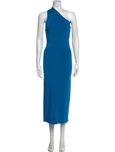 Pre-owned Galvan One-shoulder Long Dress In Blue
